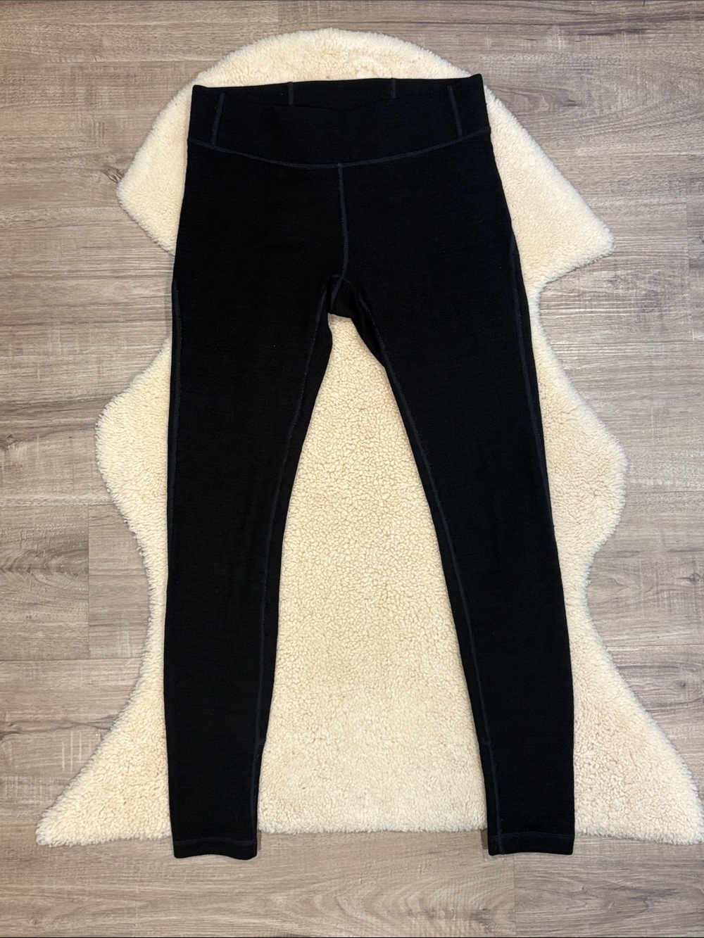 Ibex merino wool tights leggings, black, women’s small